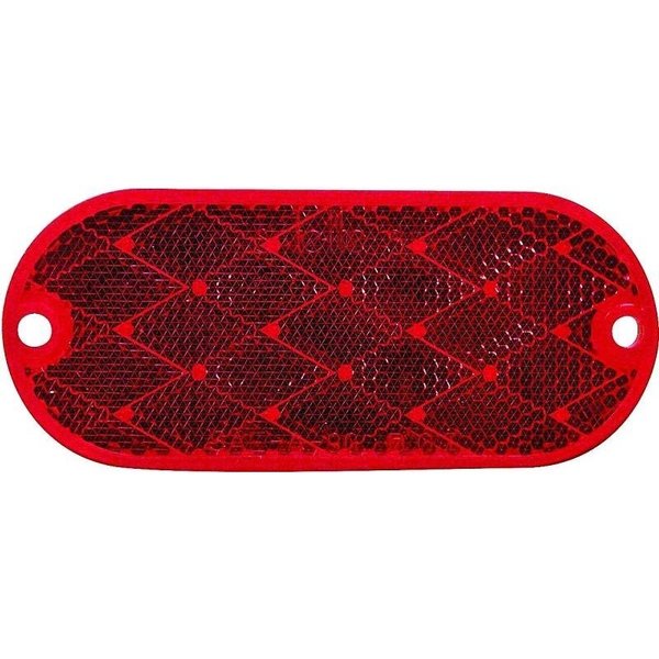 Pm Company V480 Oblong Reflector, Red Reflector, 19 in W Reflector, 433 in H Reflector V480R